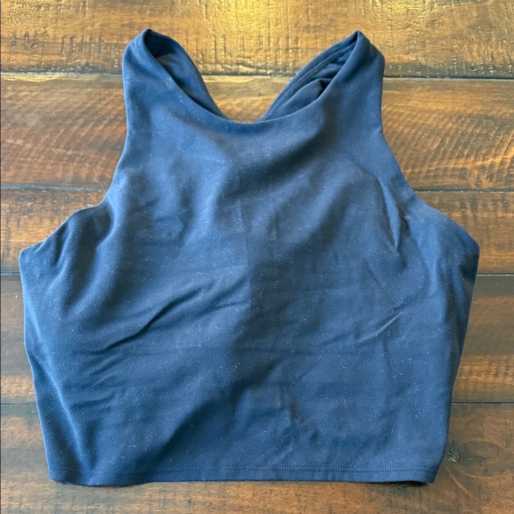 Athleta Black Crop Tank Bra Top